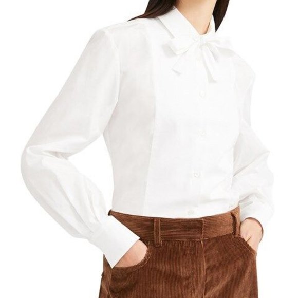 NWT Weekend Max Mara White Cotton Alsazia Shirt Size 8 MSRP$295 - Picture 1 of 7